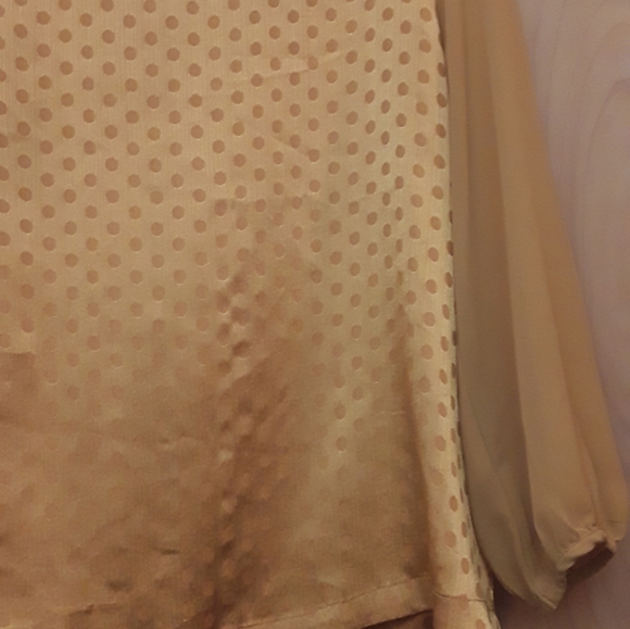 Gold Yellow Boho Swiss Dot Bow Back Top Chloe K L - Picture 6 of 8